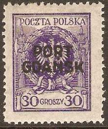 Port Gdansk 1925 30g Violet. R9.